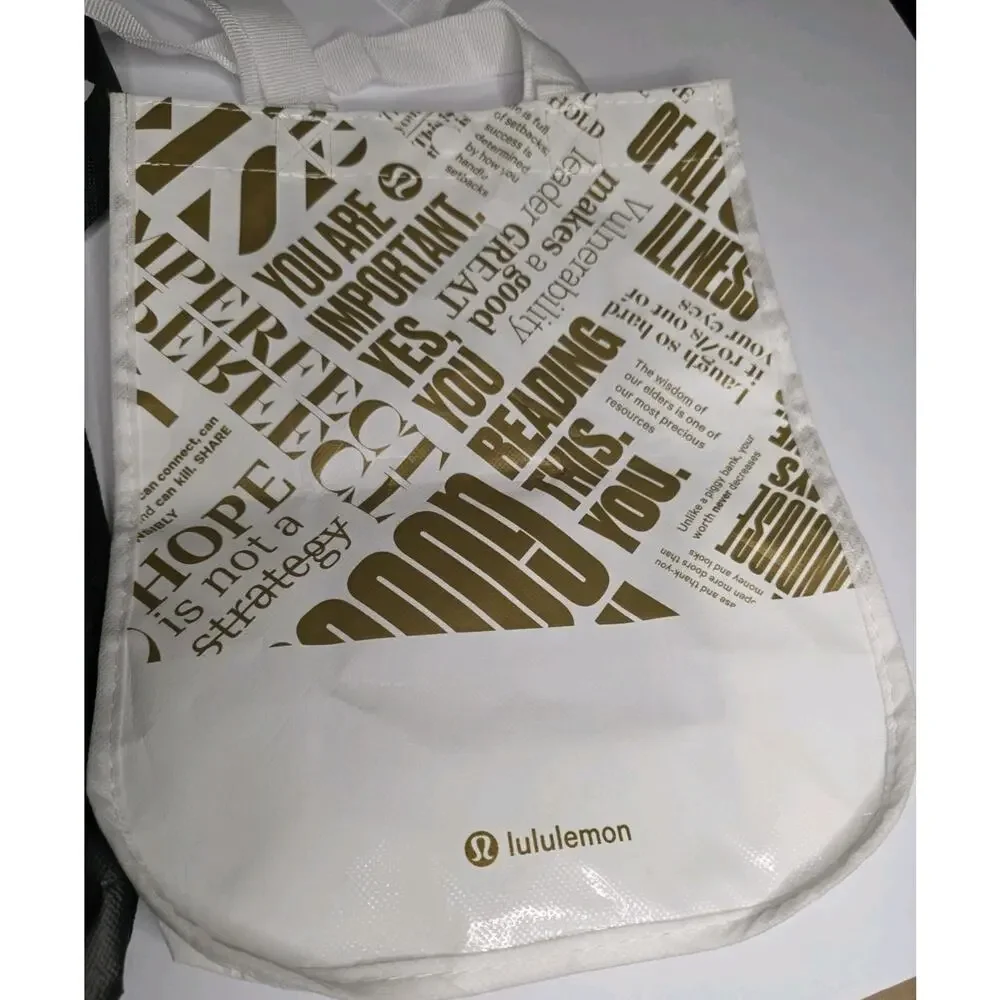 2 Lululemon Reusable Shopping Tote Lunch Bag 12